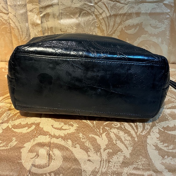 Coach black leather Tote embroidered monogram. D1Aa - Picture 4 of 8